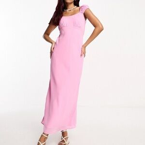 Abercrombie & Fitch Slip Pink Maxi Dress